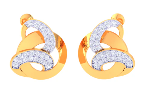 Printable 3D Jewelry design of Earrings with diamonds 3D Model