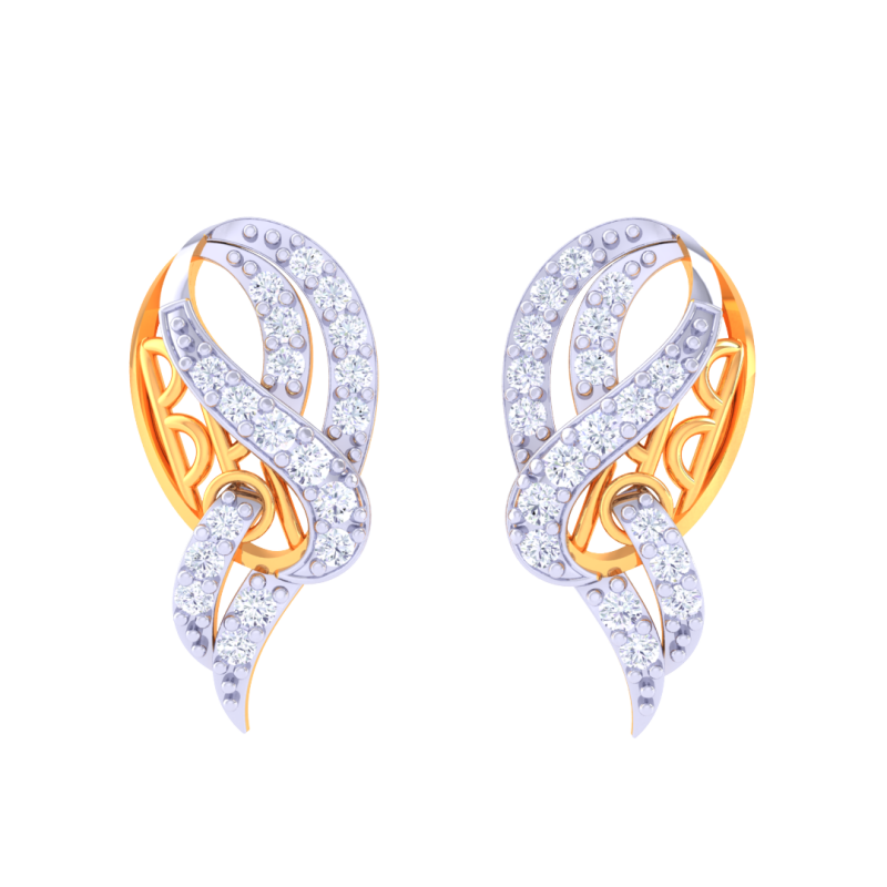 Printable 3D Jewelry design of Earrings with diamonds 3D Modell .c4d .max .obj .3ds .fbx .stl .blend