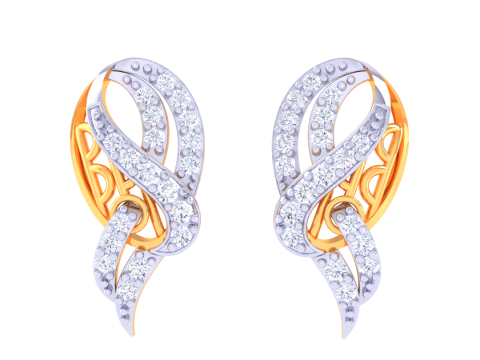 Printable 3D Jewelry design of Earrings with diamonds 3D Modell