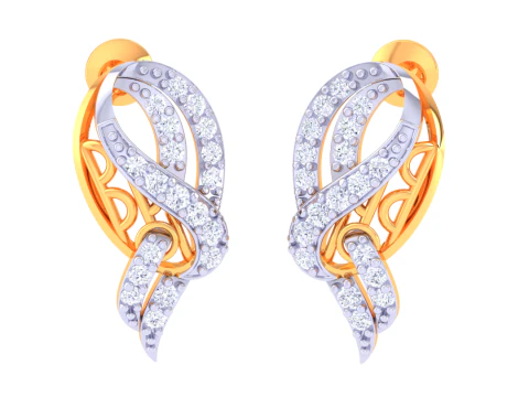 Printable 3D Jewelry design of Earrings with diamonds 3D Model