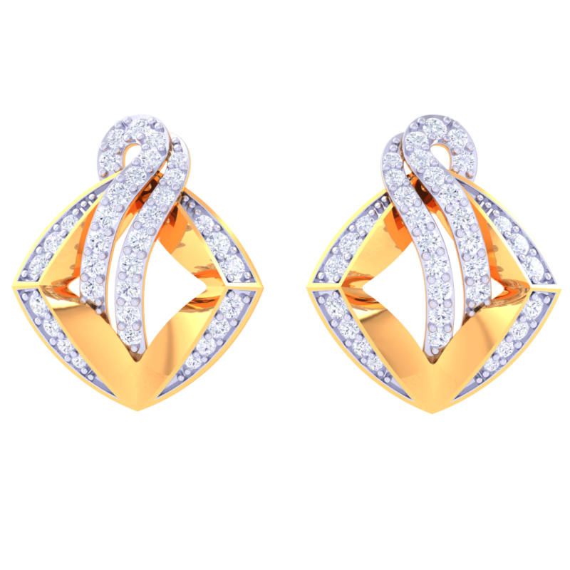 Printable 3D Jewelry design of Earrings with diamonds 3D Model .c4d .max .obj .3ds .fbx .stl .blend