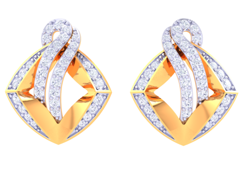 Printable 3D Jewelry design of Earrings with diamonds 3D 模型
