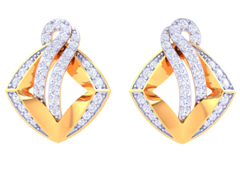 Printable 3D Jewelry design of Earrings with diamonds 3D Model