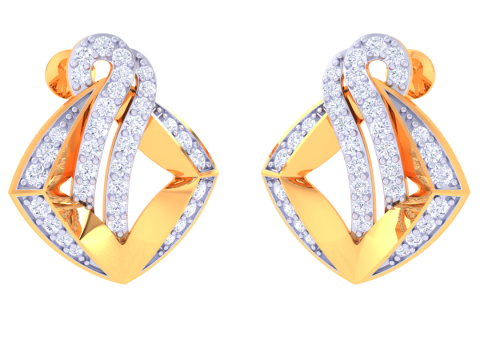 Printable 3D Jewelry design of Earrings with diamonds 3D Model