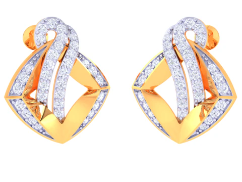 Printable 3D Jewelry design of Earrings with diamonds 3D Model