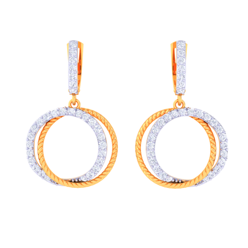 Printable 3D Jewelry design of Earrings with diamonds Model 3D .c4d .max .obj .3ds .fbx .stl .blend