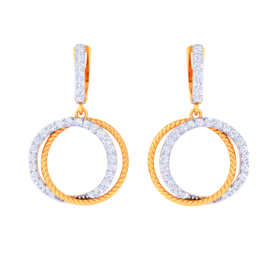 Printable 3D Jewelry design of Earrings with diamonds 3D Model .c4d .max .obj .3ds .fbx .stl .blend 