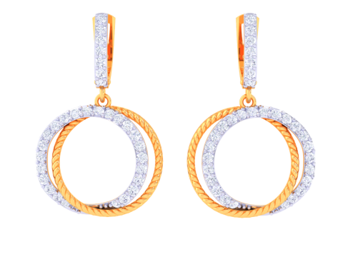 Printable 3D Jewelry design of Earrings with diamonds Model 3D