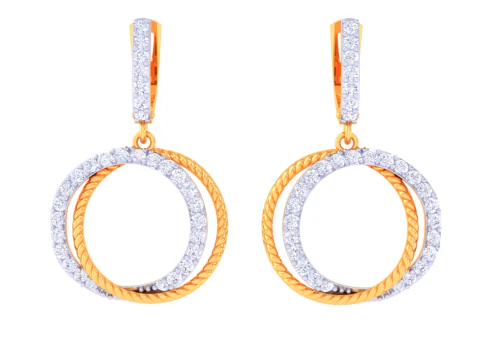 Printable 3D Jewelry design of Earrings with diamonds 3D Model