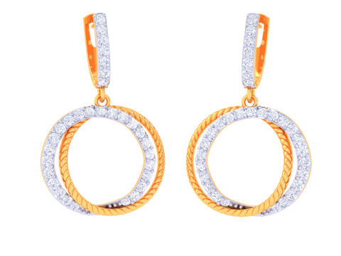 Printable 3D Jewelry design of Earrings with diamonds Model 3D