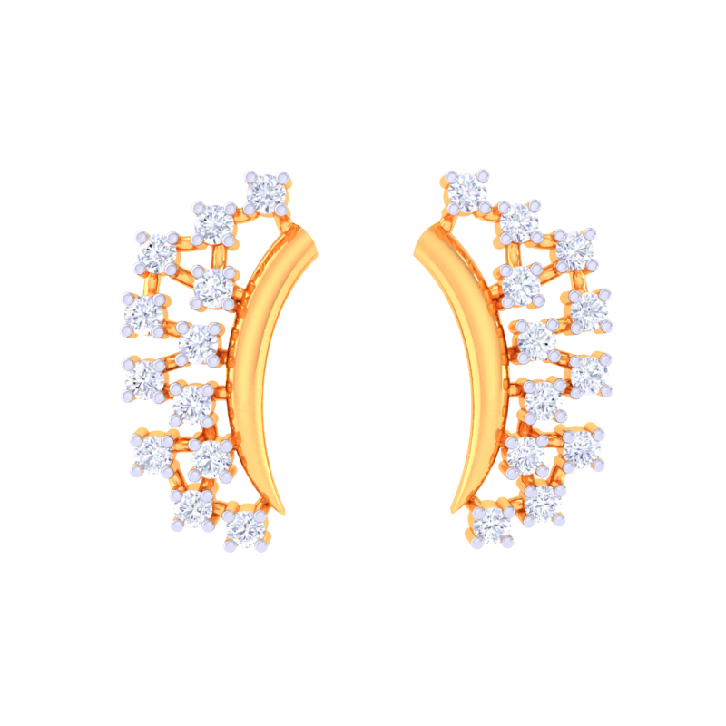 Printable 3D Jewelry design of Earrings with diamonds Modelo 3D .c4d .max .obj .3ds .fbx .stl .blend 