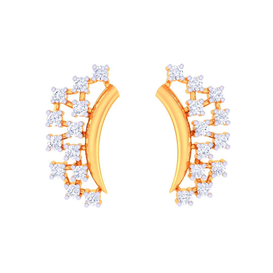 Printable 3D Jewelry design of Earrings with diamonds 3D Model .c4d .max .obj .3ds .fbx .stl .blend 