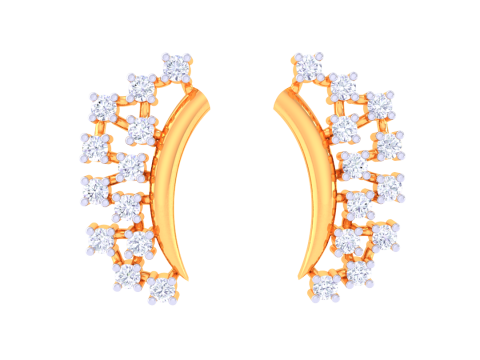 Printable 3D Jewelry design of Earrings with diamonds 3D Model