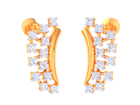Printable 3D Jewelry design of Earrings with diamonds Modelo 3D