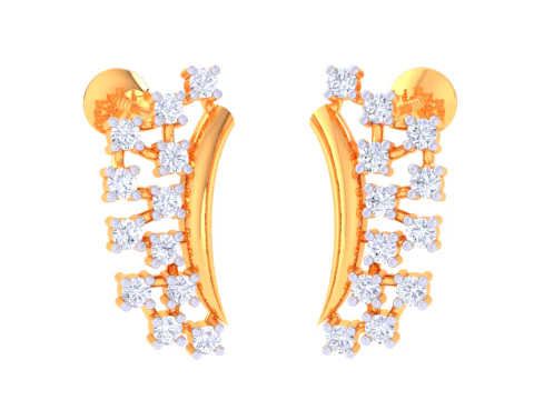 Printable 3D Jewelry design of Earrings with diamonds 3D Model