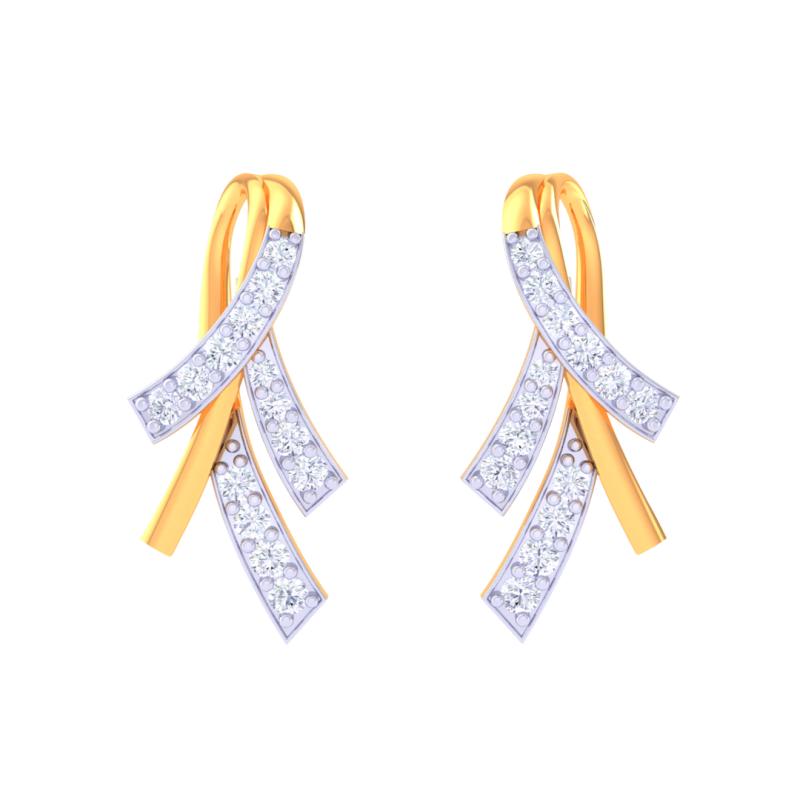 Printable 3D Jewelry design of Earrings with diamonds 3D Model .c4d .max .obj .3ds .fbx .stl .blend