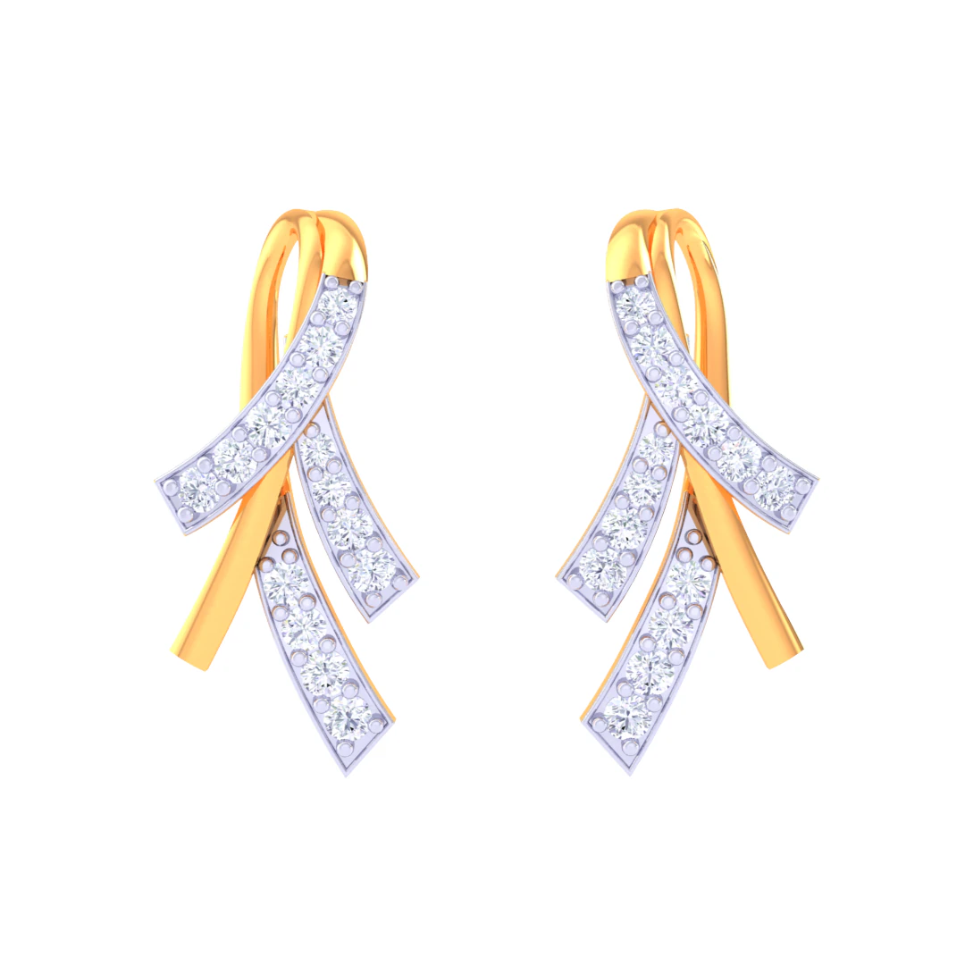 Printable 3D Jewelry design of Earrings with diamonds 3D Model .c4d .max .obj .3ds .fbx .stl .blend 
