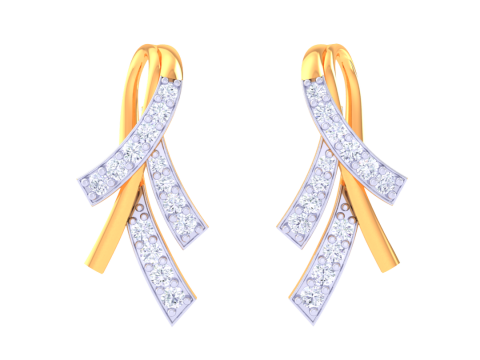 Printable 3D Jewelry design of Earrings with diamonds Model 3D