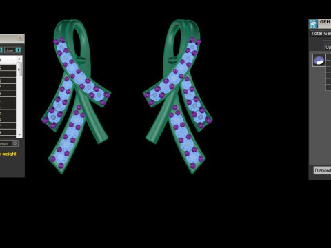 Printable 3D Jewelry design of Earrings with diamonds 3D Model