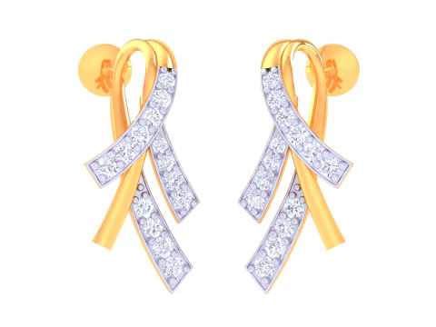 Printable 3D Jewelry design of Earrings with diamonds 3D Model