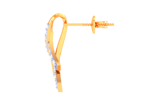 Printable 3D Jewelry design of Earrings with diamonds 3D Model