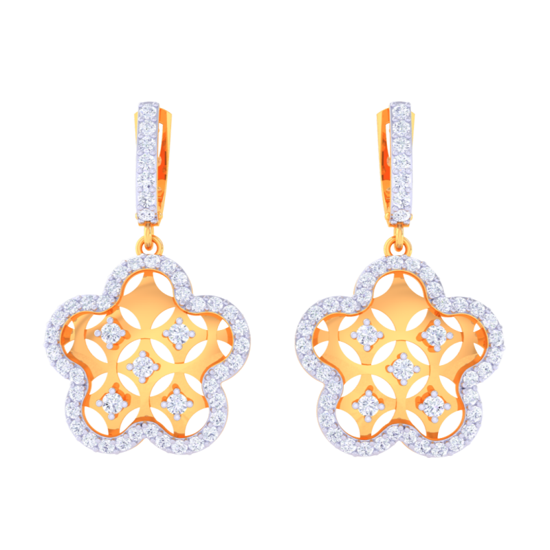 Printable 3D Jewelry design of Earrings with diamonds 3Dモデル .c4d .max .obj .3ds .fbx .stl .blend 