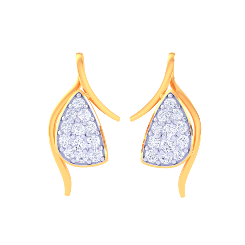 Printable 3D Jewelry design of Earrings with diamonds 3Dモデル .c4d .max .obj .3ds .fbx .stl .blend