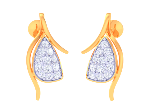 Printable 3D Jewelry design of Earrings with diamonds 3Dモデル