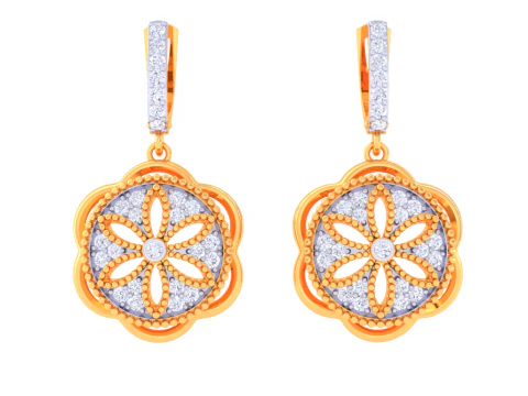 Printable 3D Jewelry design of Earrings with diamonds 3D Model