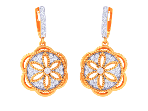 Printable 3D Jewelry design of Earrings with diamonds 3D Модель