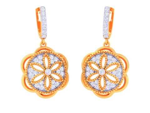 Printable 3D Jewelry design of Earrings with diamonds 3D Model