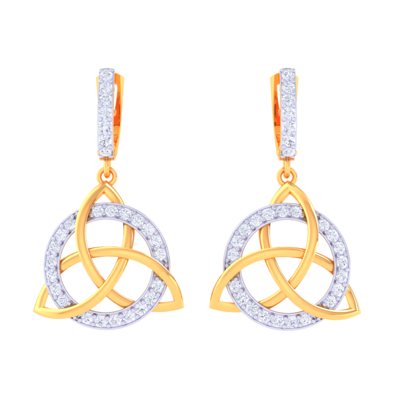 Printable 3D Jewelry design of Earrings with diamonds 3D Model .c4d .max .obj .3ds .fbx .stl .blend