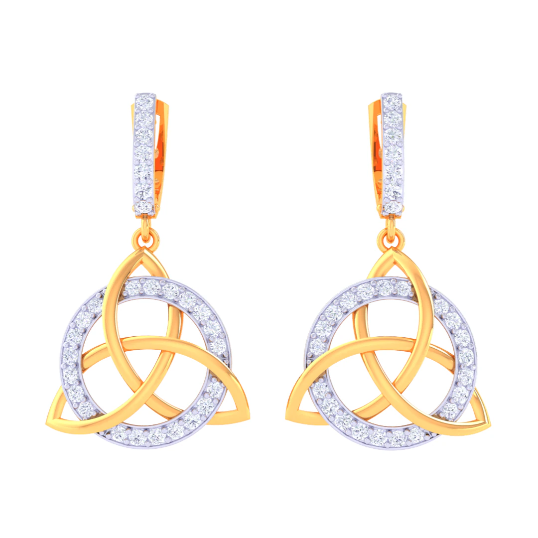 Printable 3D Jewelry design of Earrings with diamonds 3D Model .c4d .max .obj .3ds .fbx .stl .blend