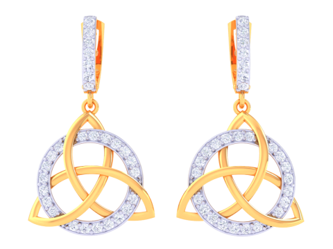 Printable 3D Jewelry design of Earrings with diamonds 3D Model