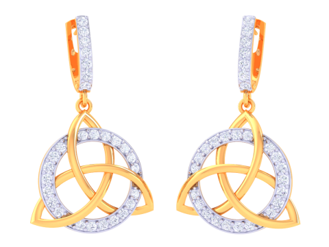 Printable 3D Jewelry design of Earrings with diamonds 3D Model