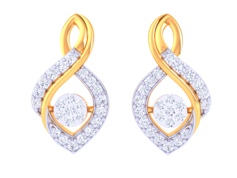 Printable 3D Jewelry design of Earrings with diamonds 3D Model