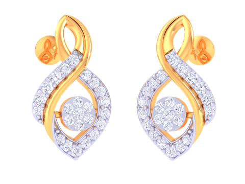 Printable 3D Jewelry design of Earrings with diamonds 3D Model