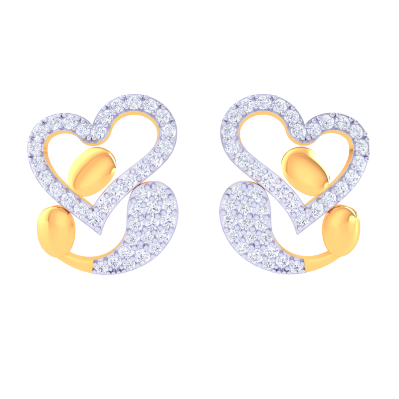 Printable 3D Jewelry design of Earrings with diamonds Modelo 3D .c4d .max .obj .3ds .fbx .stl .blend