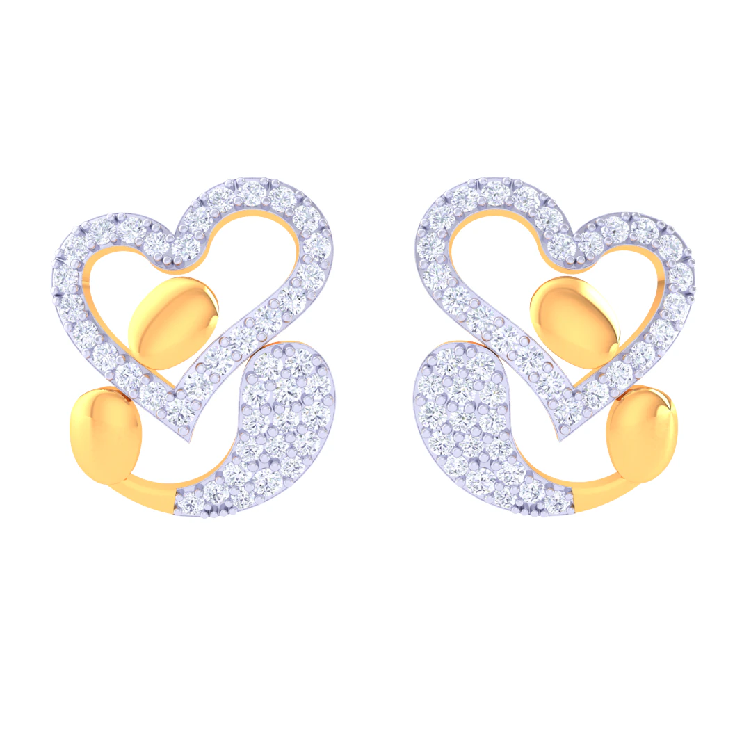 Printable 3D Jewelry design of Earrings with diamonds 3D Model .c4d .max .obj .3ds .fbx .stl .blend 