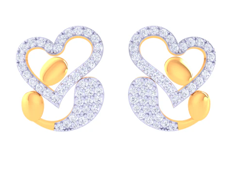 Printable 3D Jewelry design of Earrings with diamonds 3D Model