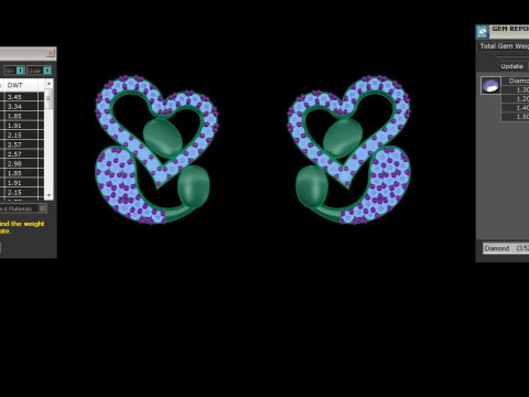 Printable 3D Jewelry design of Earrings with diamonds Modelo 3D