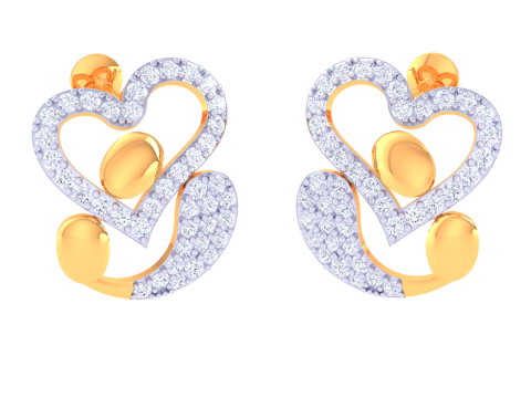 Printable 3D Jewelry design of Earrings with diamonds Modelo 3D