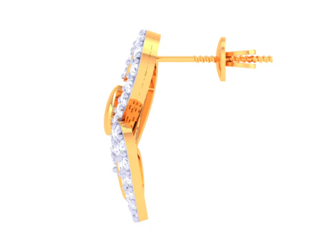 Printable 3D Jewelry design of Earrings with diamonds 3D Model