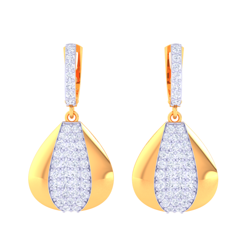 Printable 3D Jewelry design of Earrings with diamonds Modelo 3D .c4d .max .obj .3ds .fbx .stl .blend