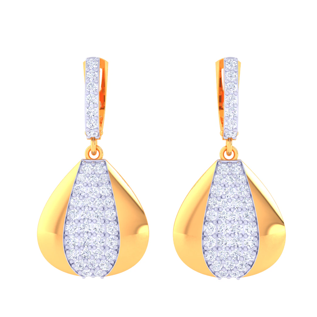 Printable 3D Jewelry design of Earrings with diamonds 3D Model .c4d .max .obj .3ds .fbx .stl .blend 