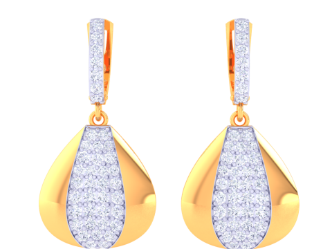 Printable 3D Jewelry design of Earrings with diamonds 3D 模型