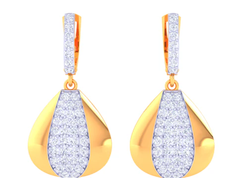 可打印的 3D 钻石耳环珠宝设计 3D 模型