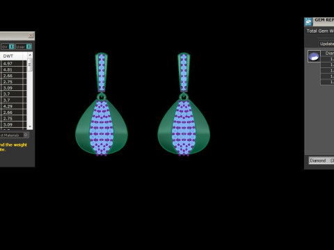 Printable 3D Jewelry design of Earrings with diamonds Modelo 3D