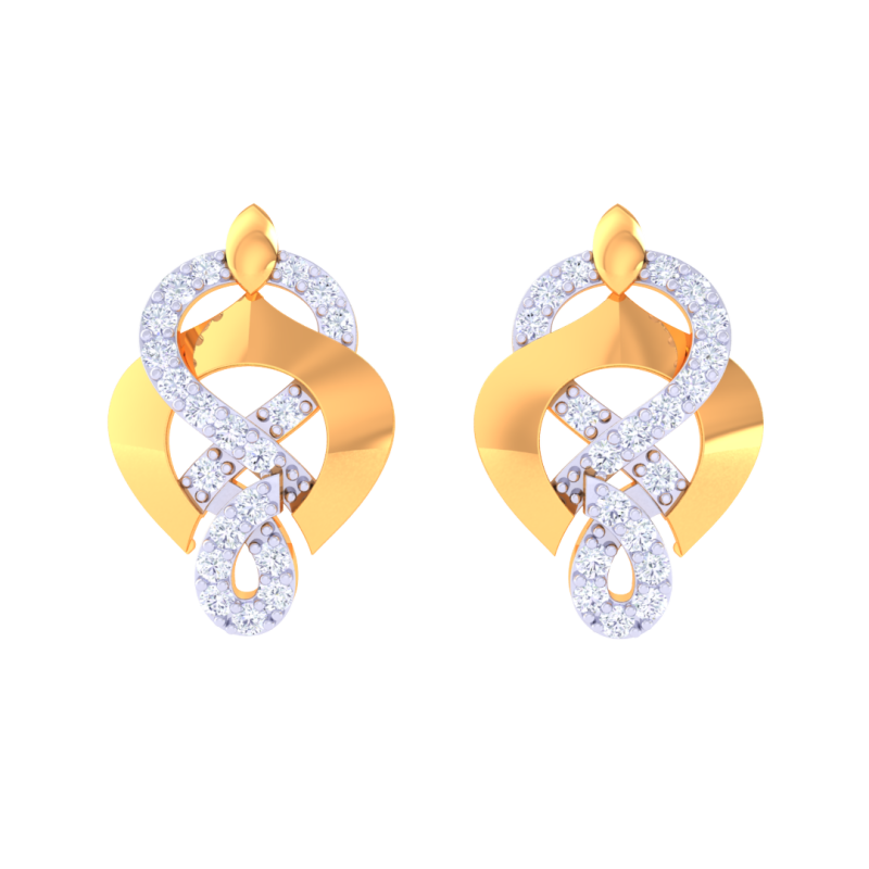Printable 3D Jewelry design of Earrings with diamonds 3Dモデル .c4d .max .obj .3ds .fbx .stl .blend