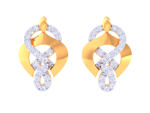 Printable 3D Jewelry design of Earrings with diamonds Modelo 3D